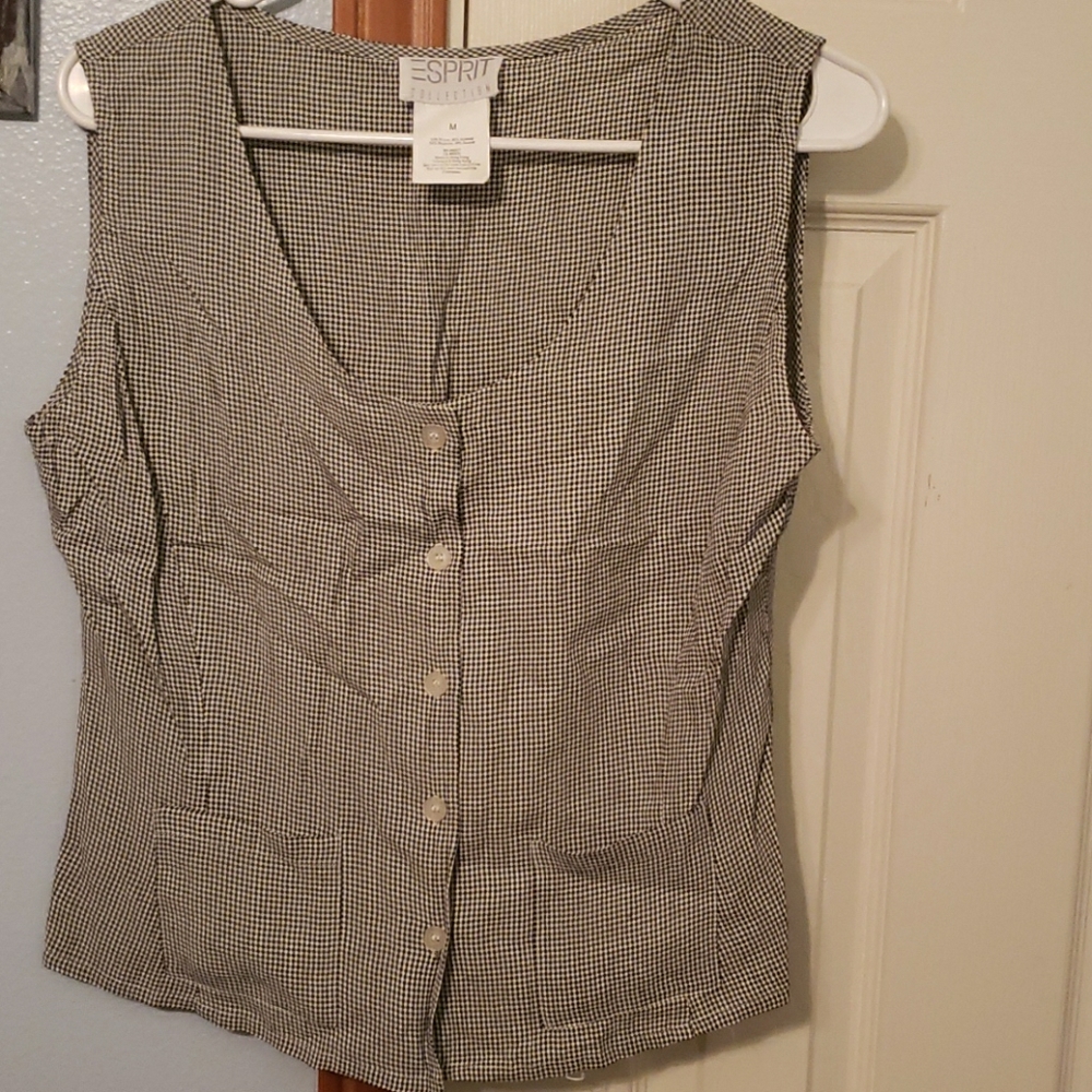 Esprit gingham button top